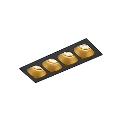 LED Recessed spot PIRRO 4.0, 4 spots, 4x 4.5W 2700K, CRi >90, dimmable, black gold