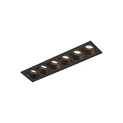 LED Recessed spot PIRRO 6.0, 6 spots, 6x 4.5W 3000K, CRi >90, dimmable, black gold