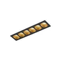 LED Recessed spot PIRRO 6.0, 6 spots, 6x 4.5W 3000K, CRi >90, dimmable, black gold