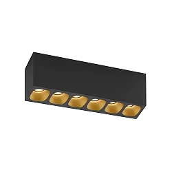LED Ceiling luminaire PIRRO 6.0, 6 spots, 6x 4.5W 2700K, CRi >90, dimmable, black gold