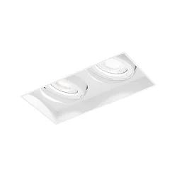 ceiling recessed luminaire STRANGE PETIT TRIMLESS 2.0 square, flush, cardanic swivelling IP20, mat, traffic white dimmable