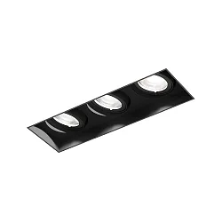 ceiling recessed luminaire STRANGE PETIT TRIMLESS 3.0 square, flush, cardanic swivelling IP20, mat, deep black dimmable