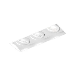 ceiling recessed luminaire STRANGE PETIT TRIMLESS 3.0 square, flush, cardanic swivelling IP20, mat, traffic white dimmable