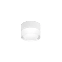 LED Wall /Ceiling luminaire MIRBI 1.0, round, IP44, 7W 3000K, CRi >90, dimmable, clear + opal / white, black white