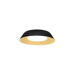 LED Wall /Ceiling luminaire TOWNA 1.0, IP44, Ø 25.4cm, 3000K, dimmable, black gold