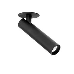 ceiling luminaire MATCH 1.0 with leaf springs, cardanic swivelling, semi flush IP20, mat, deep black dimmable