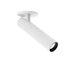 ceiling luminaire MATCH 1.0 with leaf springs, cardanic swivelling, semi flush IP20, mat, traffic white dimmable