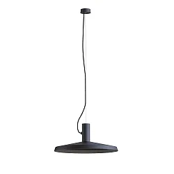 Pendant luminaire ROOMOR 1.0, E27, 250cm, deep black, with shade 4.0