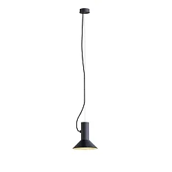 Pendant luminaire ROOMOR 1.0, E27, 600cm, deep black, with shade 1.0