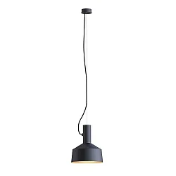 Pendant luminaire ROOMOR 1.0, E27, 600cm, deep black, with shade 2.0