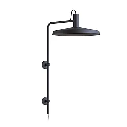 Wall luminaire ROOMOR 4.0 PAR16, GU10, with cable, deep black, with shade 4.0