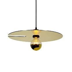 Pendant luminaire MIRRO 2.0, length 600cm / mirror Ø 45cm, E27 (excl.), black gold