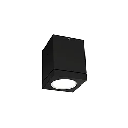 Outdoor LED Ceiling luminaire TUBE CARRÉ 1.0, IP65, 8W 3000K 34°, CRi >90, dimmable, black