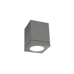 Outdoor LED Ceiling luminaire TUBE CARRÉ 1.0, IP65, 8W 3000K 34°, CRi >90, dimmable, dark grey