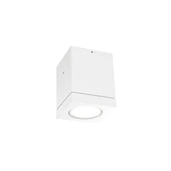 Outdoor LED Ceiling luminaire TUBE CARRÉ 1.0, IP65, 8W 3000K 34°, CRi >90, dimmable, white