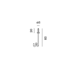 fastening hook MULTI-BASE HOOK FOR 5MM DOVEL mechanical, deep black