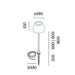 Socket 400 for LED Floor lamp SWAM FLOOR, straight, 40cm, with ground spike
