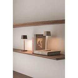 battery table lamp OFELIA MICRO IP65, mat, sand coloured dimmable