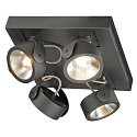 KALU LED 4 Wall and Ceiling luminaire, square, 60�, black