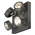 SLV KALU LED 4 Wall and Ceiling luminaire, square, 60�, black