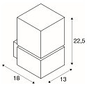 SLV SQUARE WALL, E27, Outdoor Wall luminaire, alu brushed, max. 20W, IP44