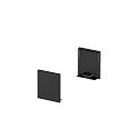 GRAZIA 20 Endcaps for GRAZIA Surface profile flat, 2 items, high design, black