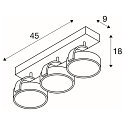 SLV KALU 3 QPAR111, Wall and Ceiling luminaire, black
