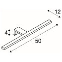 DORISA LED Mirror lamp, long, chrome