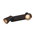 SLV Wall and Ceiling luminaire AVO DOUBLE, 2 flame, black, GU10 QPAR51, max. 2x 50W