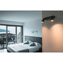 SLV Wall and Ceiling luminaire AVO DOUBLE, 2 flame, black, GU10 QPAR51, max. 2x 50W