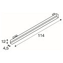 Premium LED Luminaire SIGHT TRACK for 3-Phase high-voltage track, 37.3W 3000K 3100lm 120�