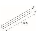 SLV LED Wall luminaire / Mirror luminaire L-LINE 120, 19W 3000K 1650lm 120�, IP44, anodised silver