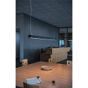 SLV LED Pendant luminaire Q-LINE PD DALI Single, length 142cm, 47W 3000K 3700lm 120�, black
