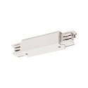 Straight coupler with feed-in option for S-TRACK 3-Phase high-voltage track, 16A max., traffic white RAL 9016