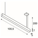 LED Pendant luminaire GLENOS, 100cm, UGR, 52W 3000K, black matt