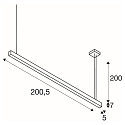 LED Pendant luminaire GLENOS, 200cm, UGR, 103W 3000K, black matt