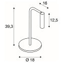 SLV Premium LED Table lamp KARPO TL, 6.5W 3000K 400lm, 3-step touch dimmer, black