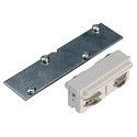 EUTRAC Straight coupler for 3-Phase high-voltage recessed track, white