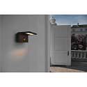 LED Outdoor Wall luminaire ANGOLUX S WL, IP44, 9.8W 3000K 560lm 100�, with IR sensor, anthracite