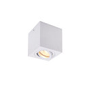 Ceiling luminaire TRILEDO Single, GU10 QPAR51, 30� swiveling, cuboid, white