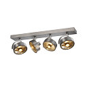 Wall and Ceiling luminaire KALU CW, Quad, QPAR111, 4x max. 75W, brushed alu