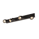 Wall and Ceiling luminaire PURI CW, Quad, 4x GU10 QPAR51, with decorative rings, black