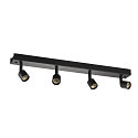 Wall and Ceiling luminaire PURI CW, Quad, 4x GU10 QPAR51, with decorative rings, black