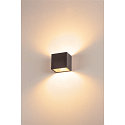 SLV LED Outdoor Wall luminaire SITRA CUBE WL, UP/DOWN, IP44 IK05, 10W 3000K, 2x 560lm 90�, anthracite