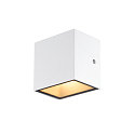 LED Outdoor Wall luminaire SITRA CUBE WL, UP/DOWN, IP44 IK05, 10W 3000K 2x560lm 105�, white