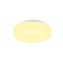 SLV LED Outdoor Wall and Ceiling luminaire LIPSY 30 Drum, IP44, 3000/4000K, � 30cm, 15W, white