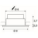 SLV LED Outdoor Recessed Downlight PATTA-I round, IP65 IK02, 7.3W 1800-3000K 440lm, dim to warm, brushed alu