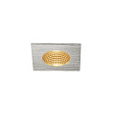 LED Outdoor Recessed Downlight PATTA-I square, IP65 IK02, 7.3W 1800-3000K 440lm, dim to warm, brushed alu