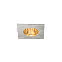 SLV LED Outdoor Recessed Downlight PATTA-I square, IP65 IK02, 7.3W 1800-3000K 440lm, dim to warm, brushed alu