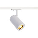 1-HV-phase-track luminaire ENOLA B TRACK SPOT, GU10 QPAR51, IP20, rotatable, swivelling, white